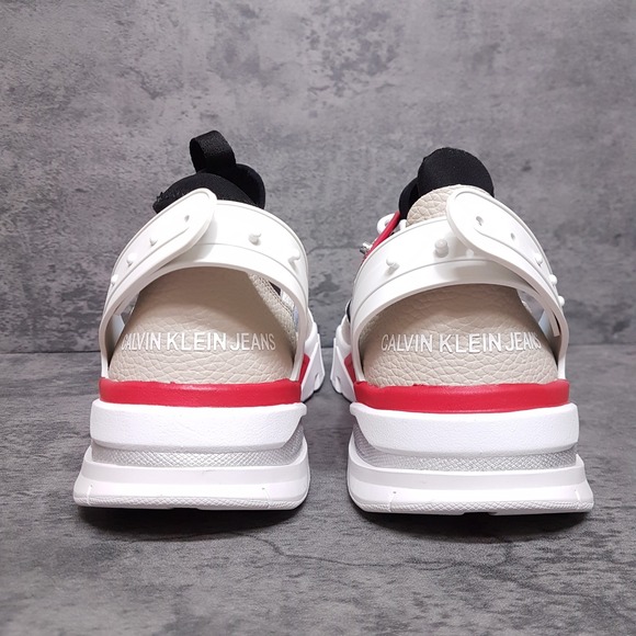 CALVIN KLEIN Calador Leather‎ Fashion Sneaker Shoes Mens Size 11 White Red Blue main image 4